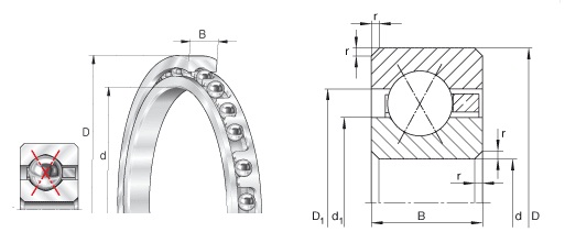 CSXA035 Thin section four-point contact ball bearings dimensions
